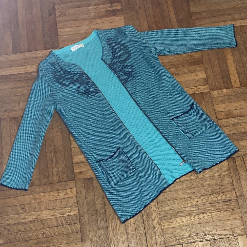 Anne marie jones Blue Cardigan 80s vintage vibes on vibes